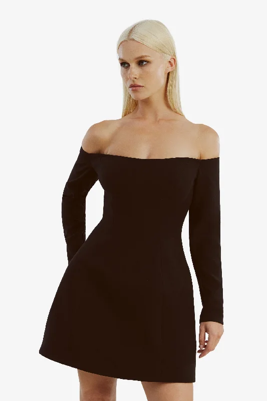 Nadene Hourglass Mini Dress - Black