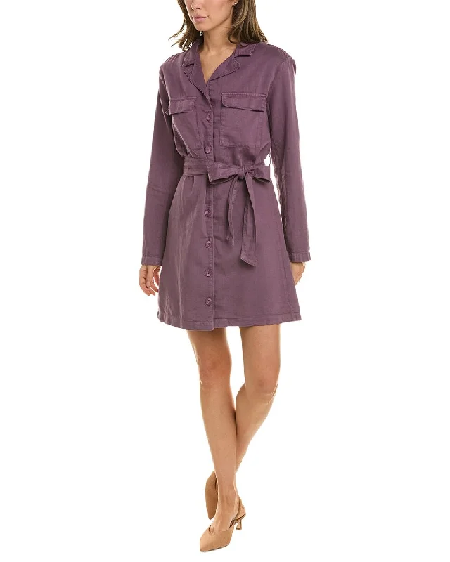 Bella Dahl Belted Linen-Blend Utility Dress