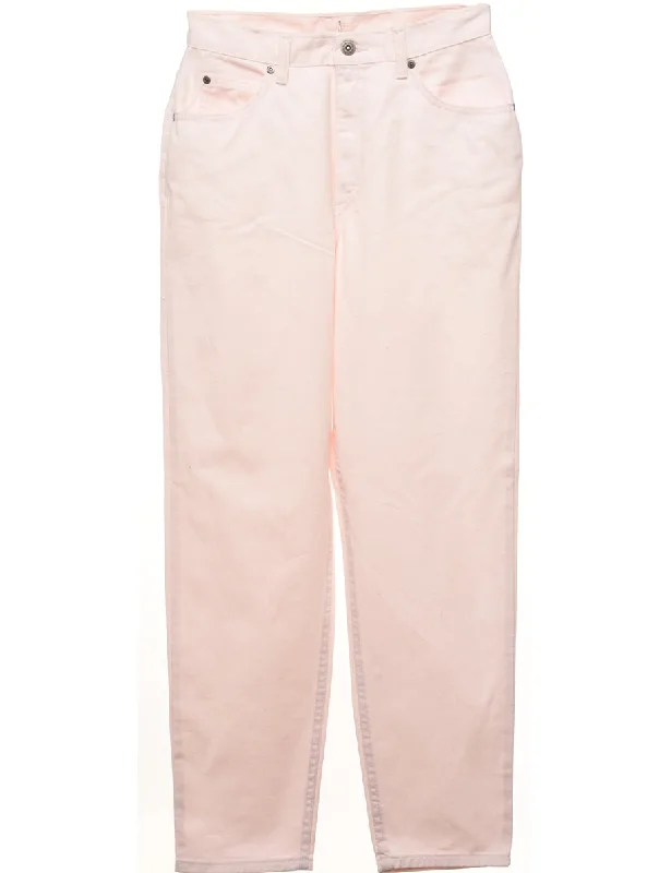 Pale Pink Tapered High Waist Jeans - W28 L31