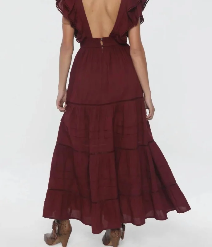 Sky Lantern Maxi Dress In Vamp