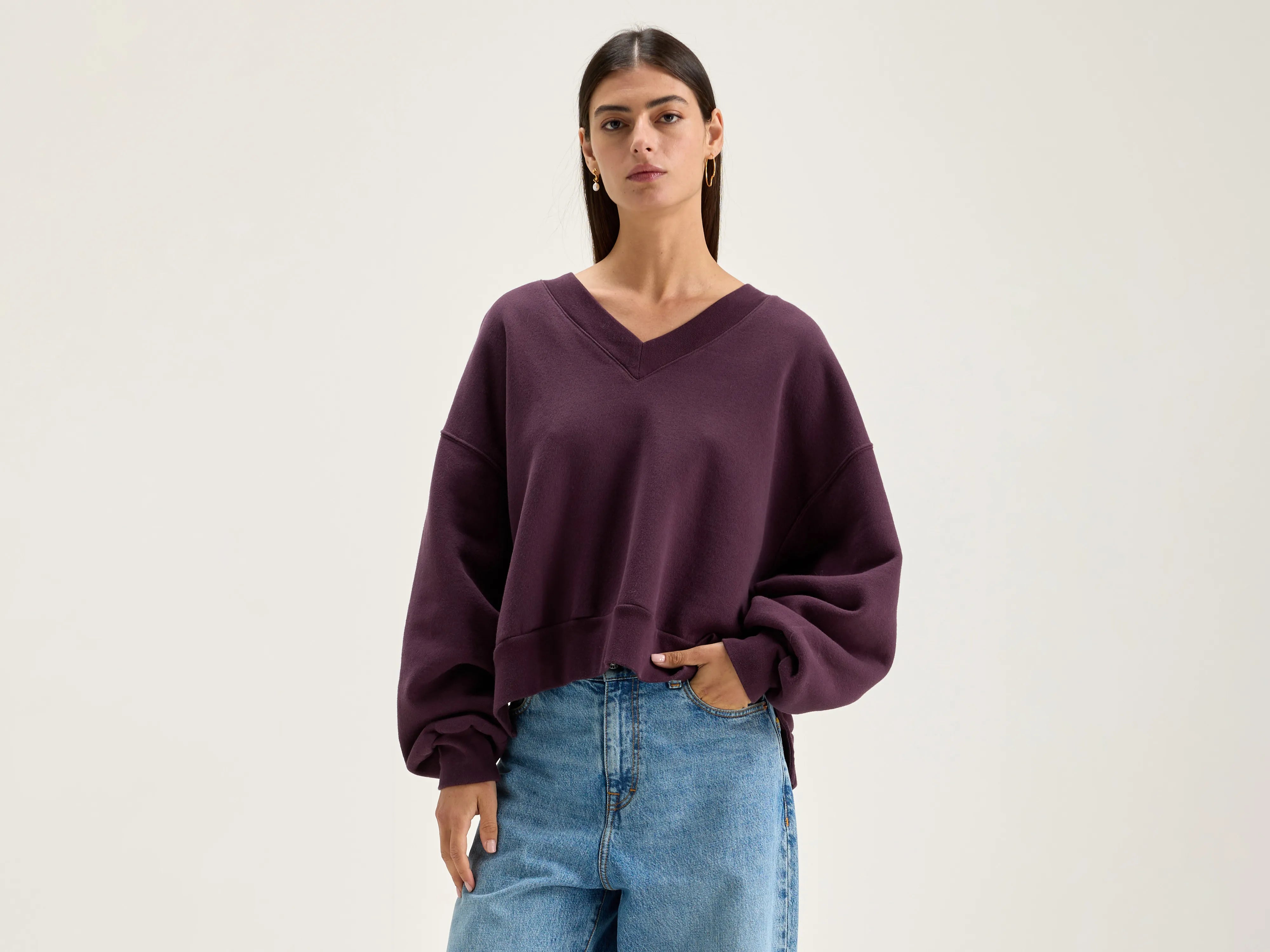 Varola v-neck sweatshirt (242 / W / WINE)