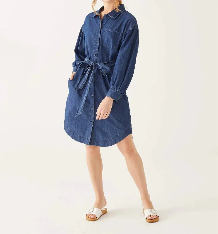 Frankie Shirt Dress In Chambray