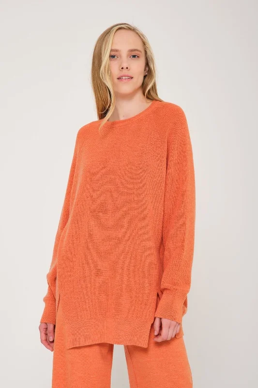 Peach Color Knit Sweater & Pants Set