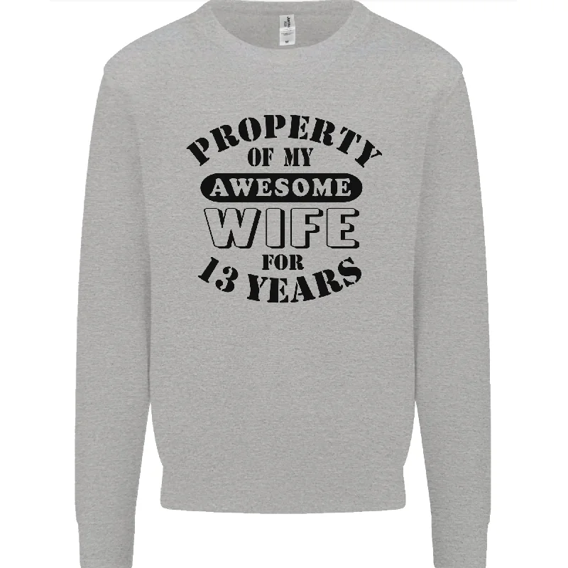 13th Wedding Anniversary 13 Year Funny Wife Mens Sweatshirt Jumper