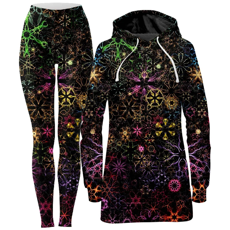 Psy Constellation Hoodie Dress and Leggings Combo