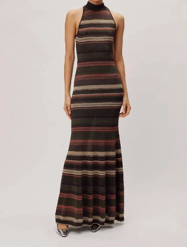 Arlo Knit Dress In Forest Brown Multi