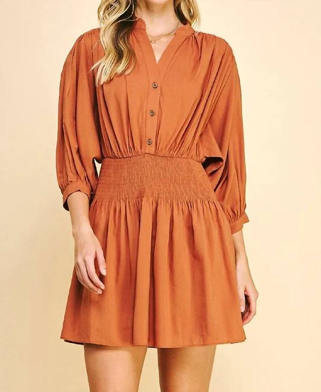 California Gold Dress In Camel