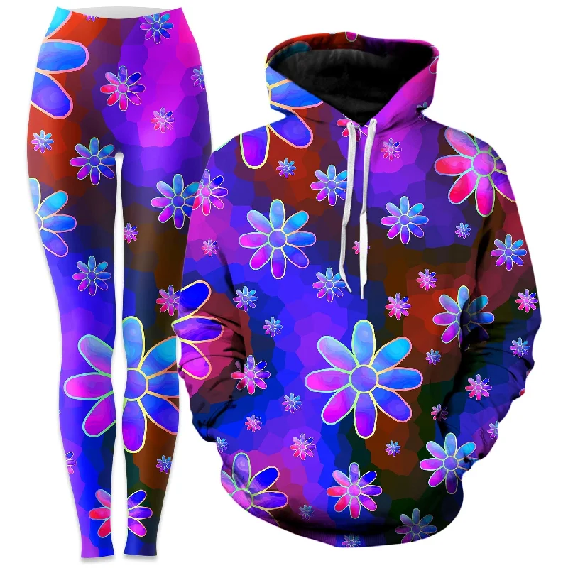 Floral Fantasy Abstract Hoodie and Leggings Combo