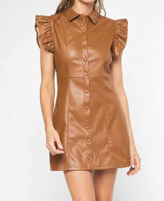 Until The Weekend Dress In Camel