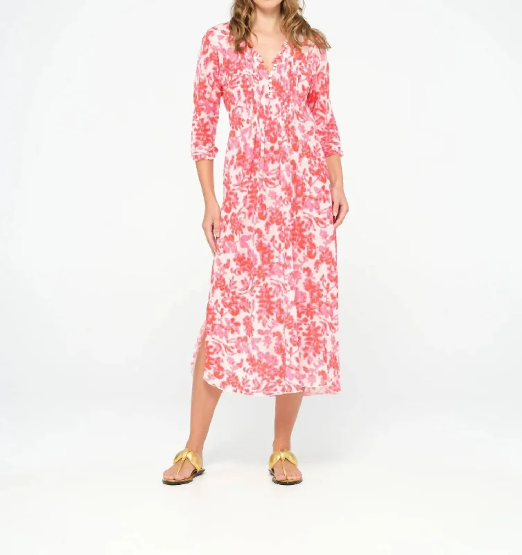 Long Poppy Maxi Dress In Pink