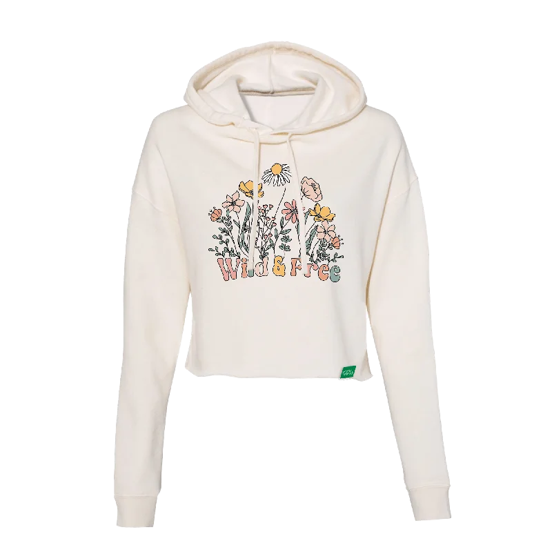 Wild and Free Flowers Women's Crop Hoodie