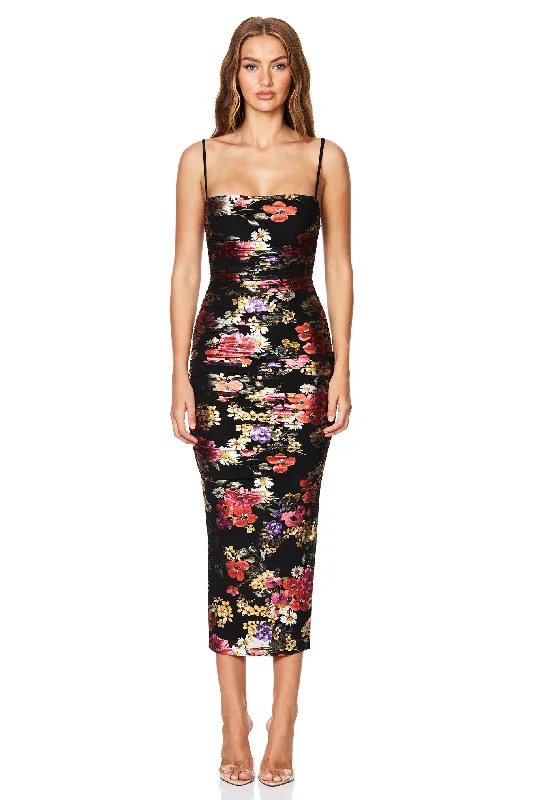 Nookie Electric Floral Midi Dress - Floral