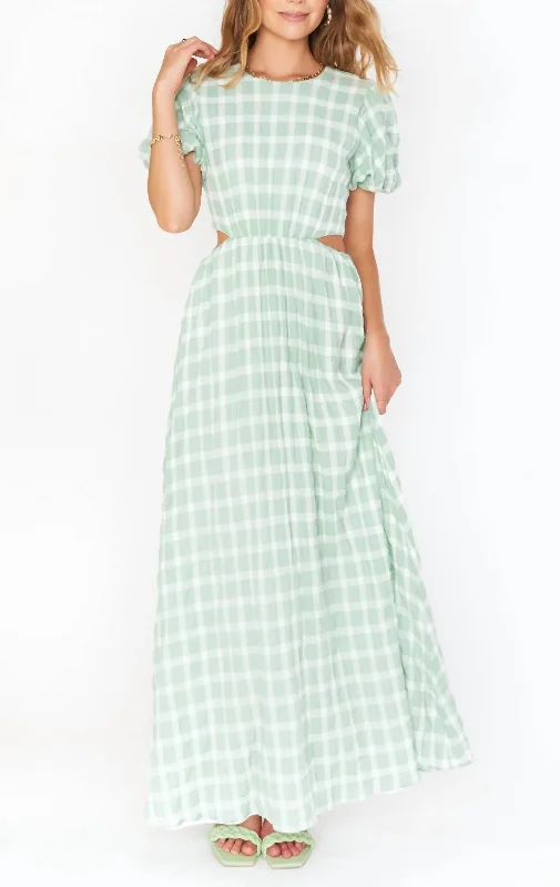 Eloise Maxi Dress In Green Plaid