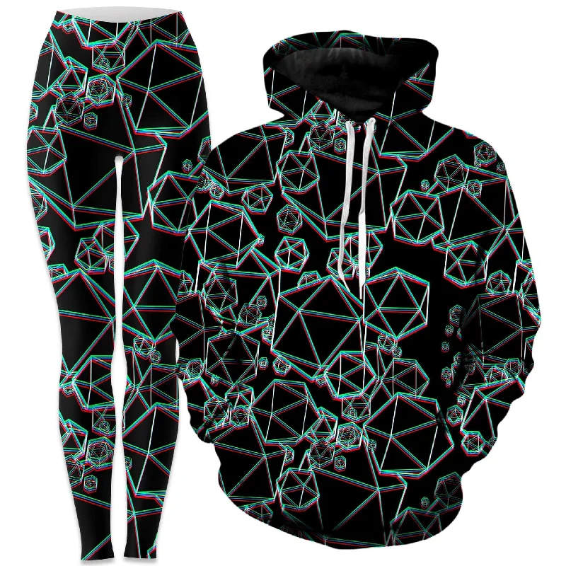 Icosahedron Madness Glitch Hoodie and Leggings Combo