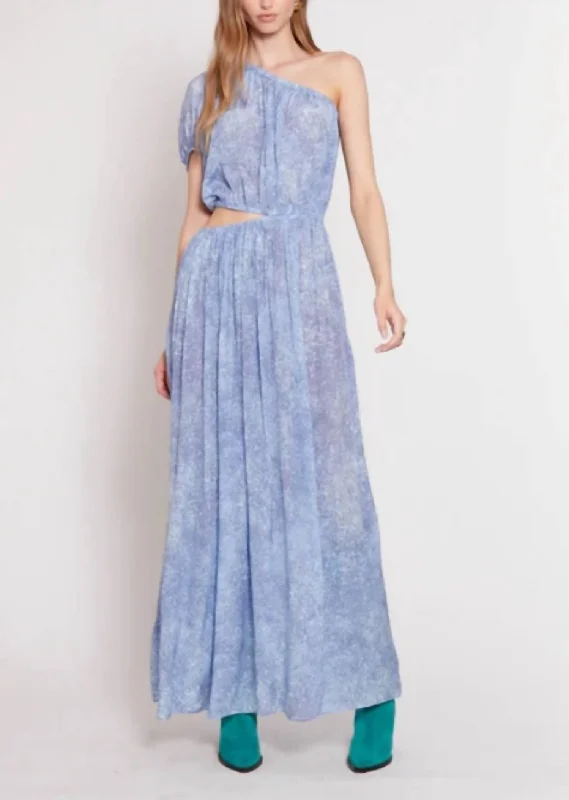 Charlie Dress In Blue Spray Paint