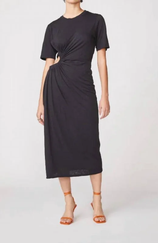 Supima Slub T-Shirt Dress In Black