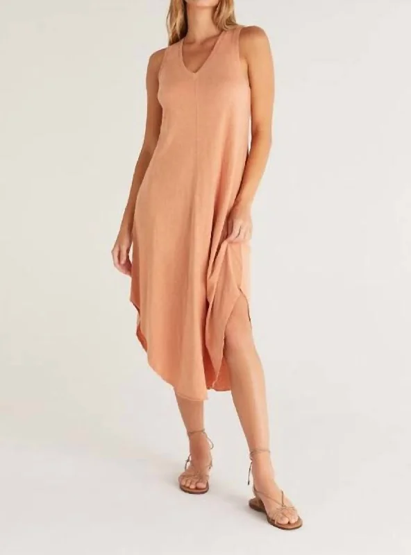 Reverie Midi Dress In Melon