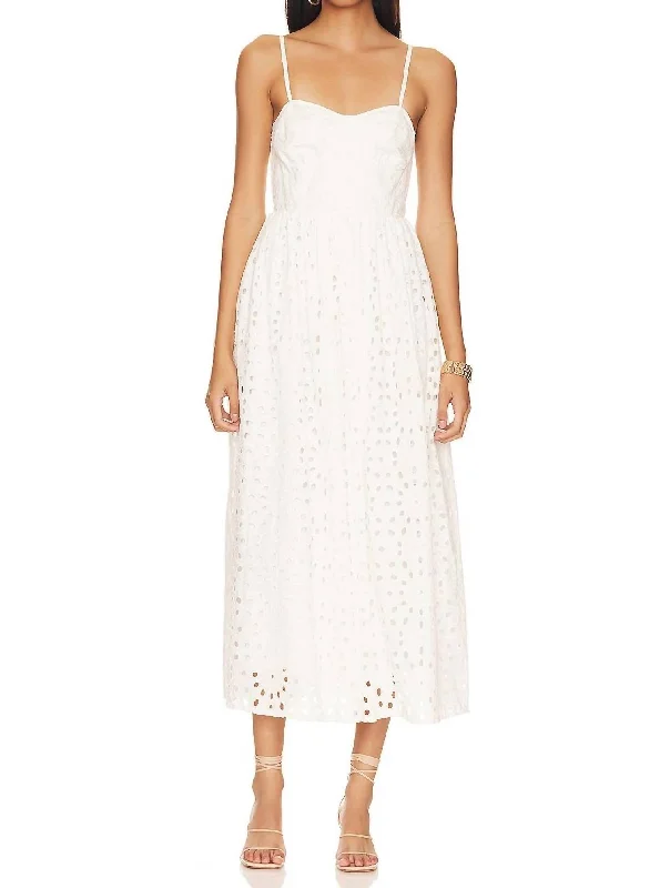 Kaur Eyelet Dress In White