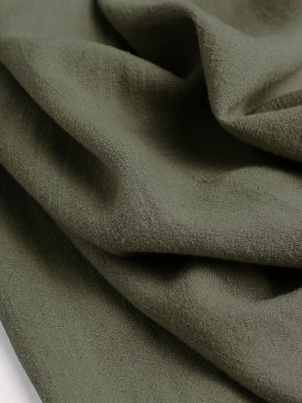 Textured Viscose Linen - Olive